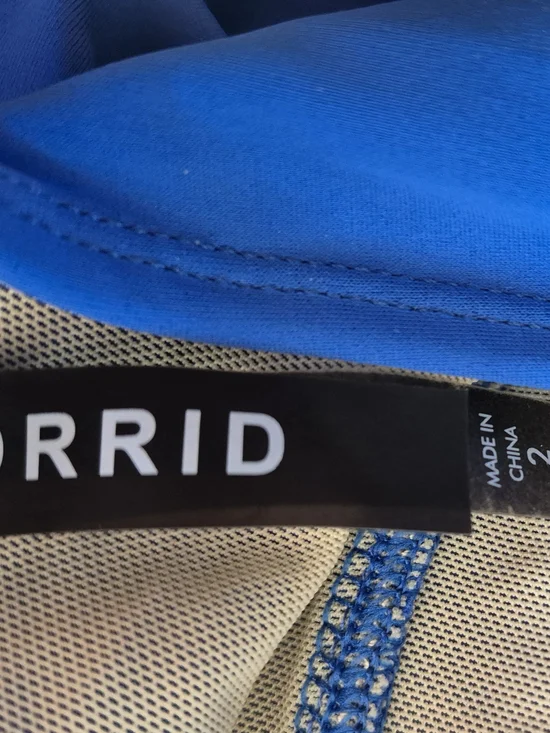 Torrid Bright Blue One-Piece Swim with Metallic Buttons - Picture 2 of 4